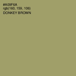 #A09F6A - Donkey Brown Color Image